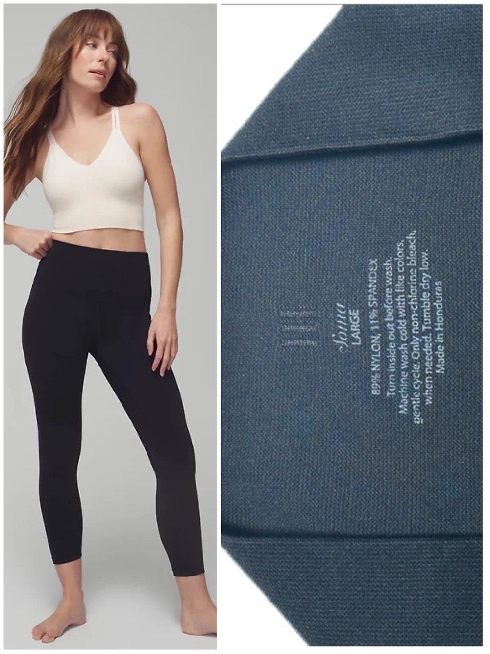 Soma Slimming Compression Sculpting Knit High Rise Leggings 7/8 Ankle Fit Black